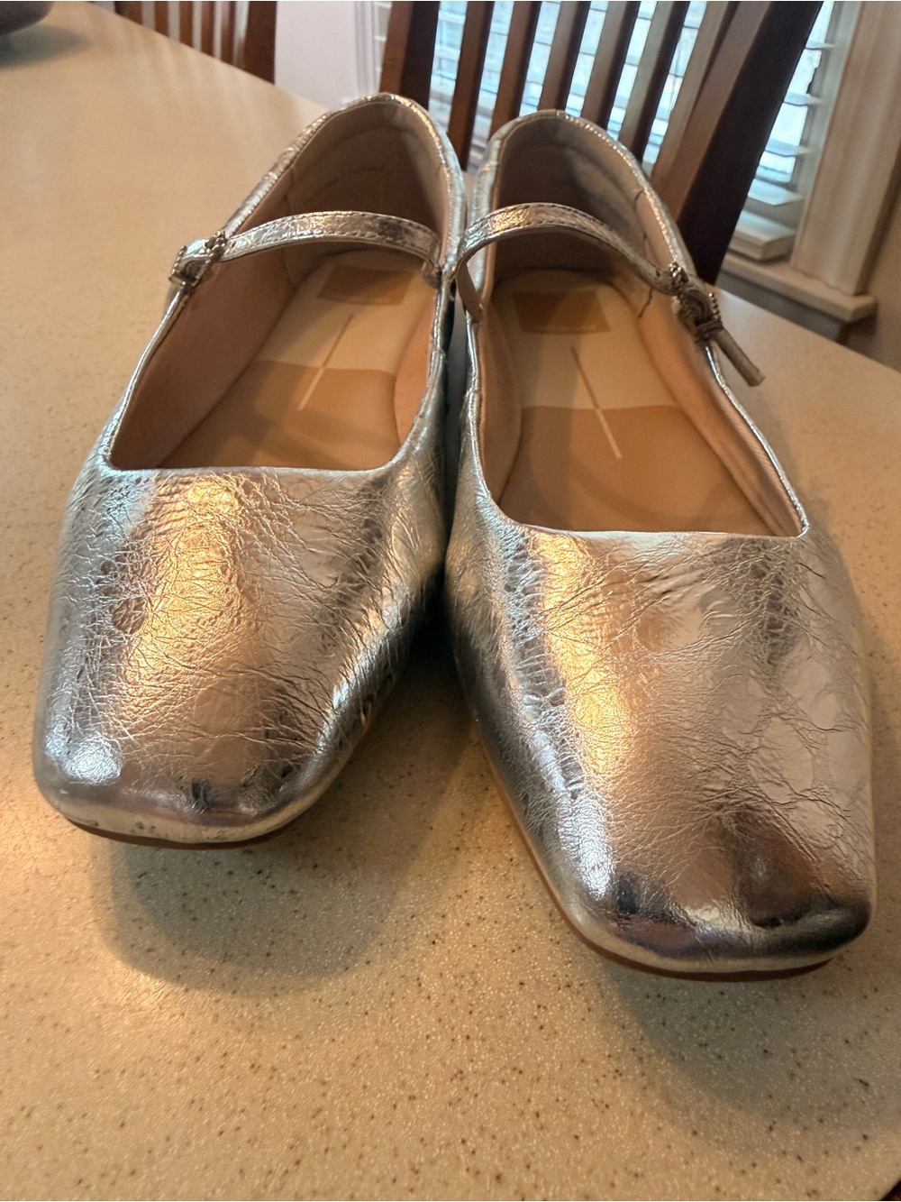 Dolce Vita Silver Mary Jane Flats
